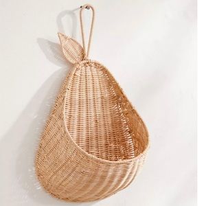 Urban Outfitters Wicker Pear-Shaped Hanging Basket